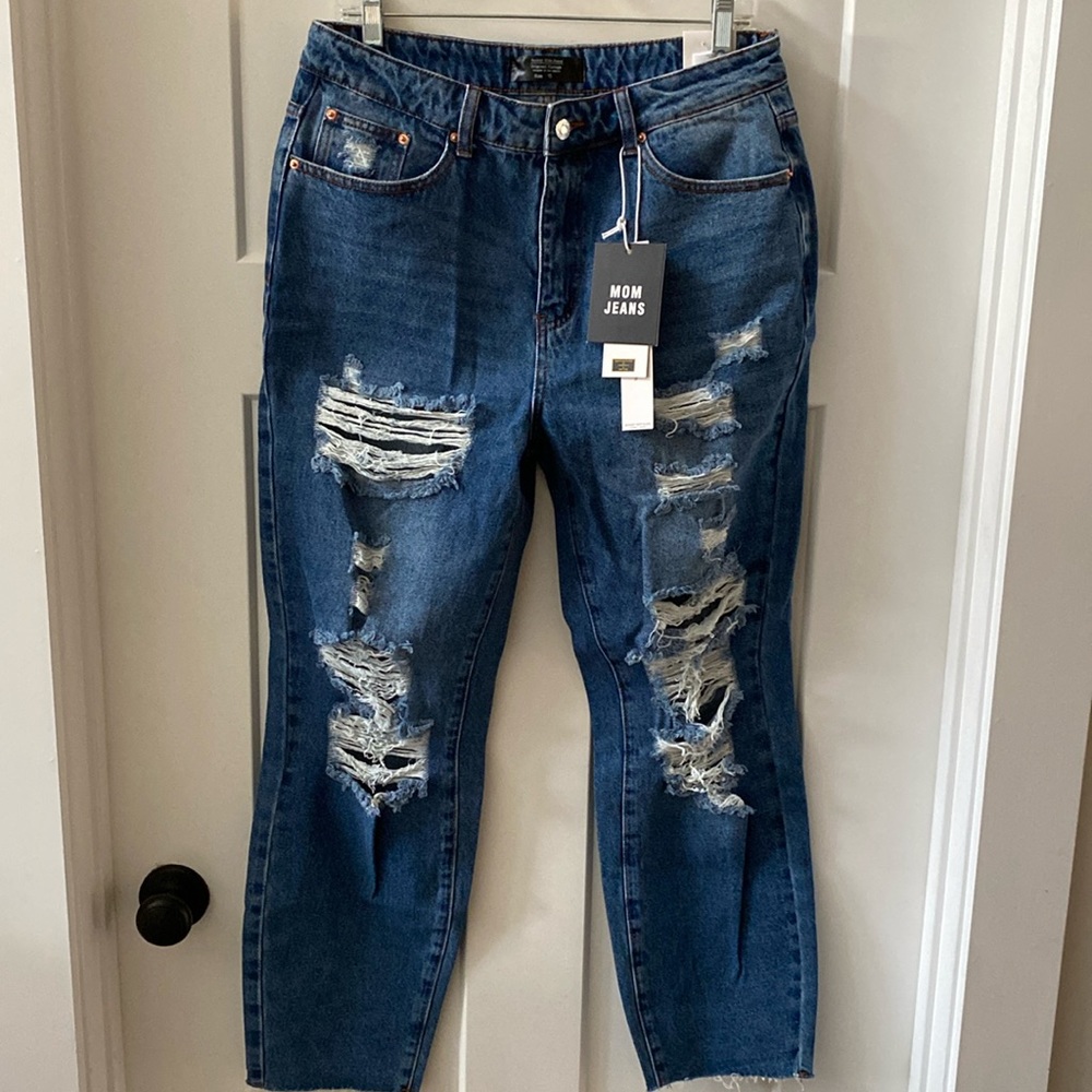 Money Ride Jeans High Rise Mom Jeans Fit Sz 13 color medium blue BNWT women’s